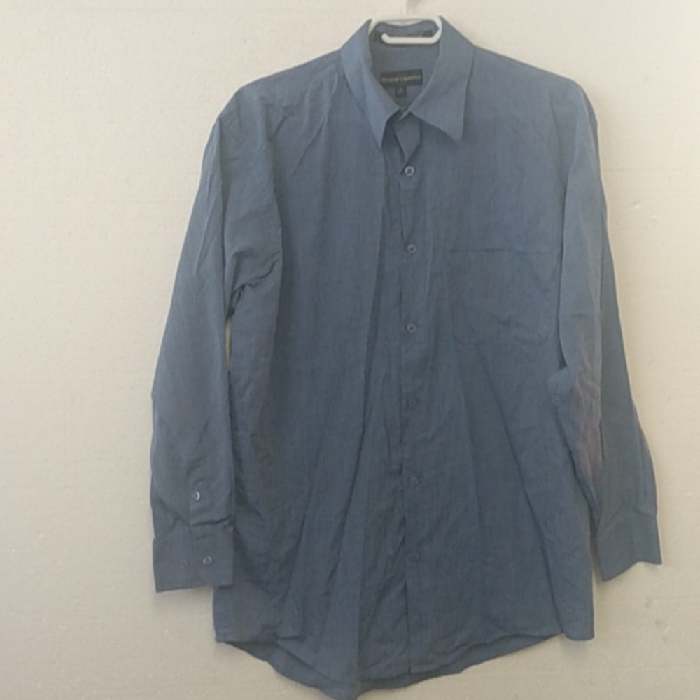 Premiere Collection Men's Dress Shirt Size 32-33 15.5 Blue